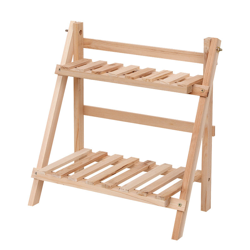 Solid Wood Double-layer Storage Rack