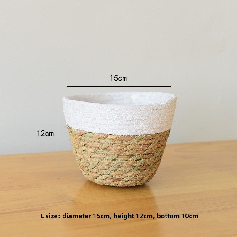 Straw Flower Pot