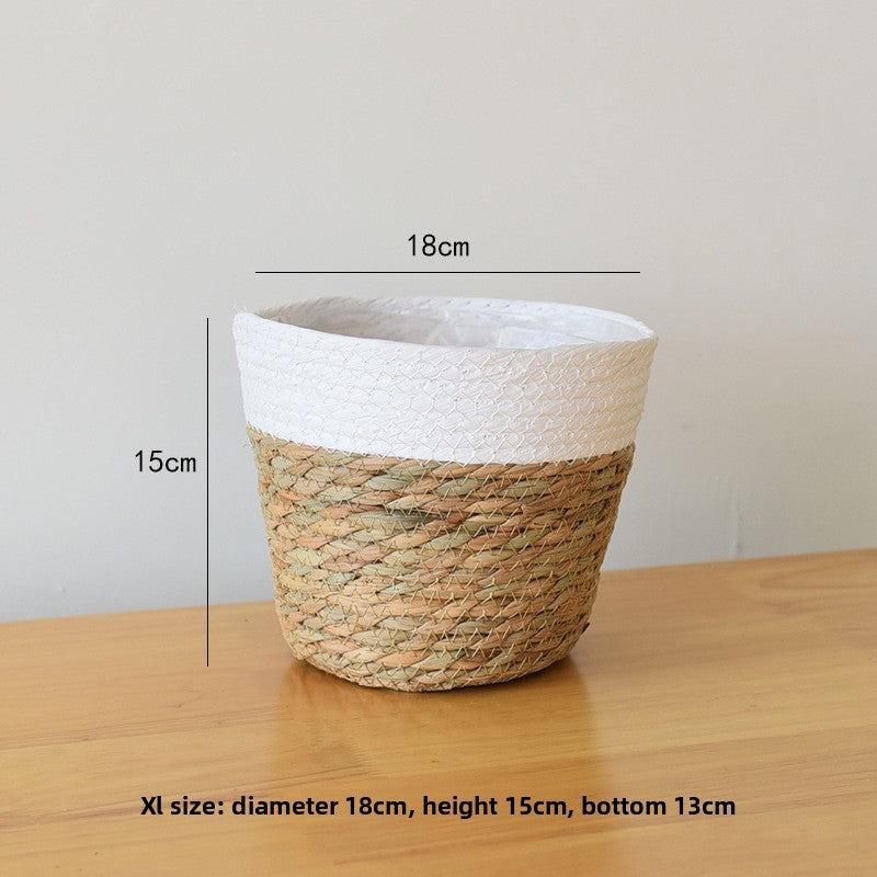 Straw Flower Pot