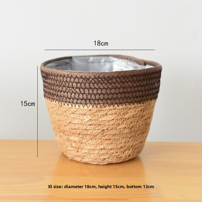 Straw Flower Pot