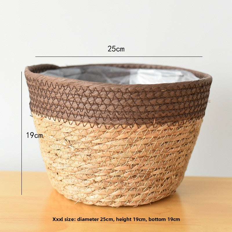 Straw Flower Pot