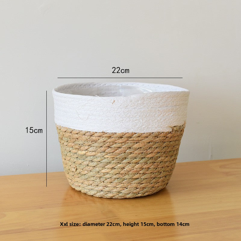 Straw Flower Pot