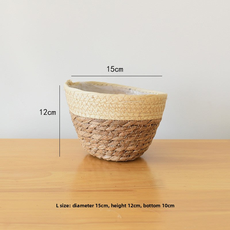 Straw Flower Pot