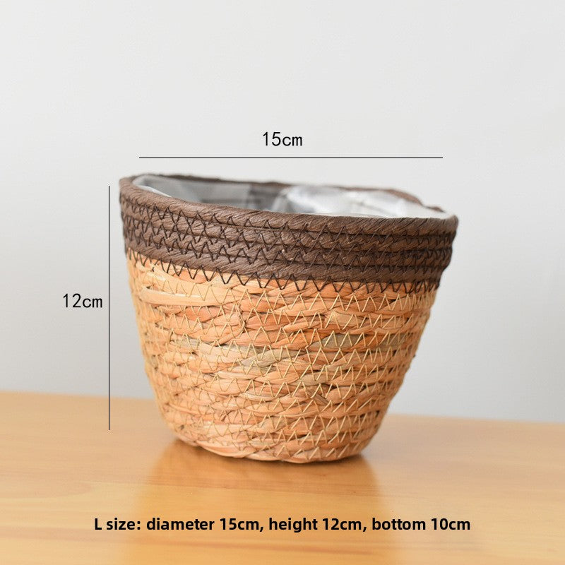Straw Flower Pot