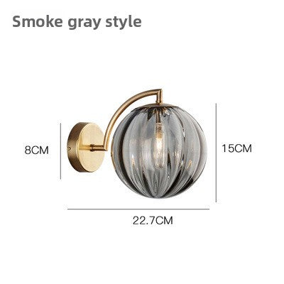 Bedroom Glass Ball Small Wall Lamp