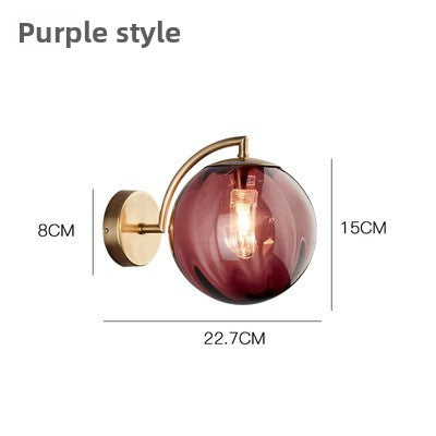 Bedroom Glass Ball Small Wall Lamp